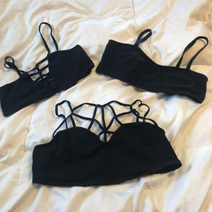 3 Black Express bralettes